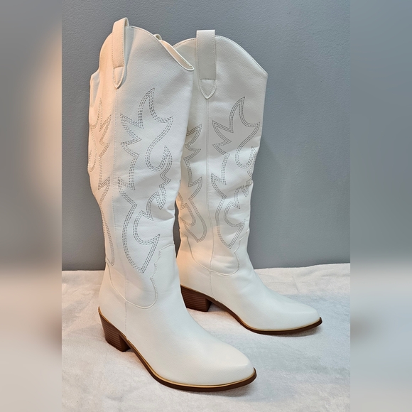 Source Unknown Shoes - Womens White Western Cowboy Boots Size 6 NEW!